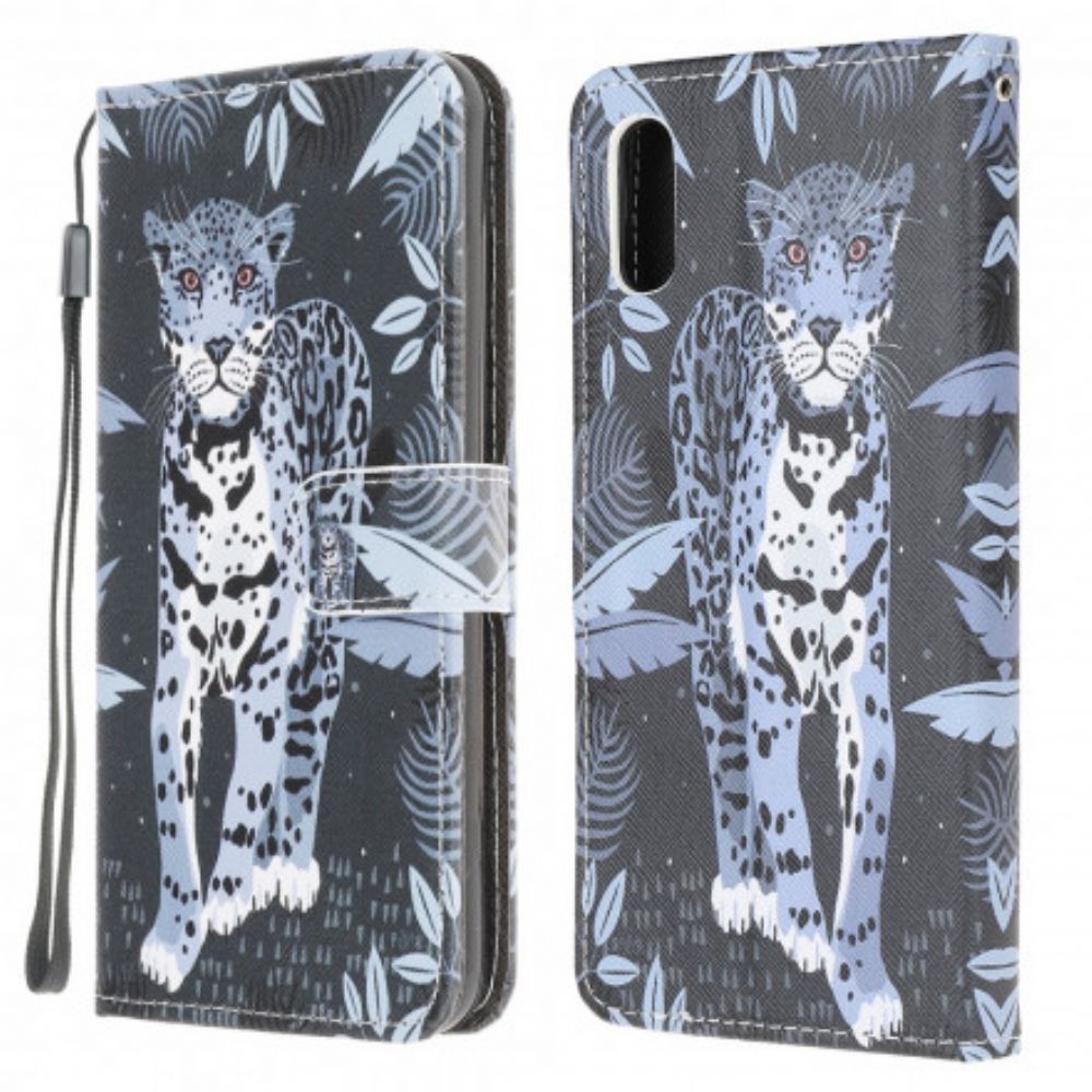 Lederhüllen Für Samsung Galaxy XCover 5 Mit Kordel Tanga-leopard