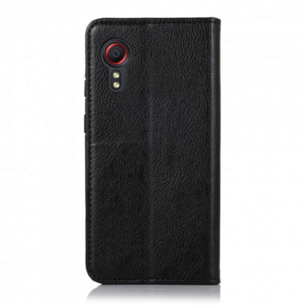 Schutzhülle Für Samsung Galaxy XCover 5 Flip Case Elegance Litschi-spaltleder