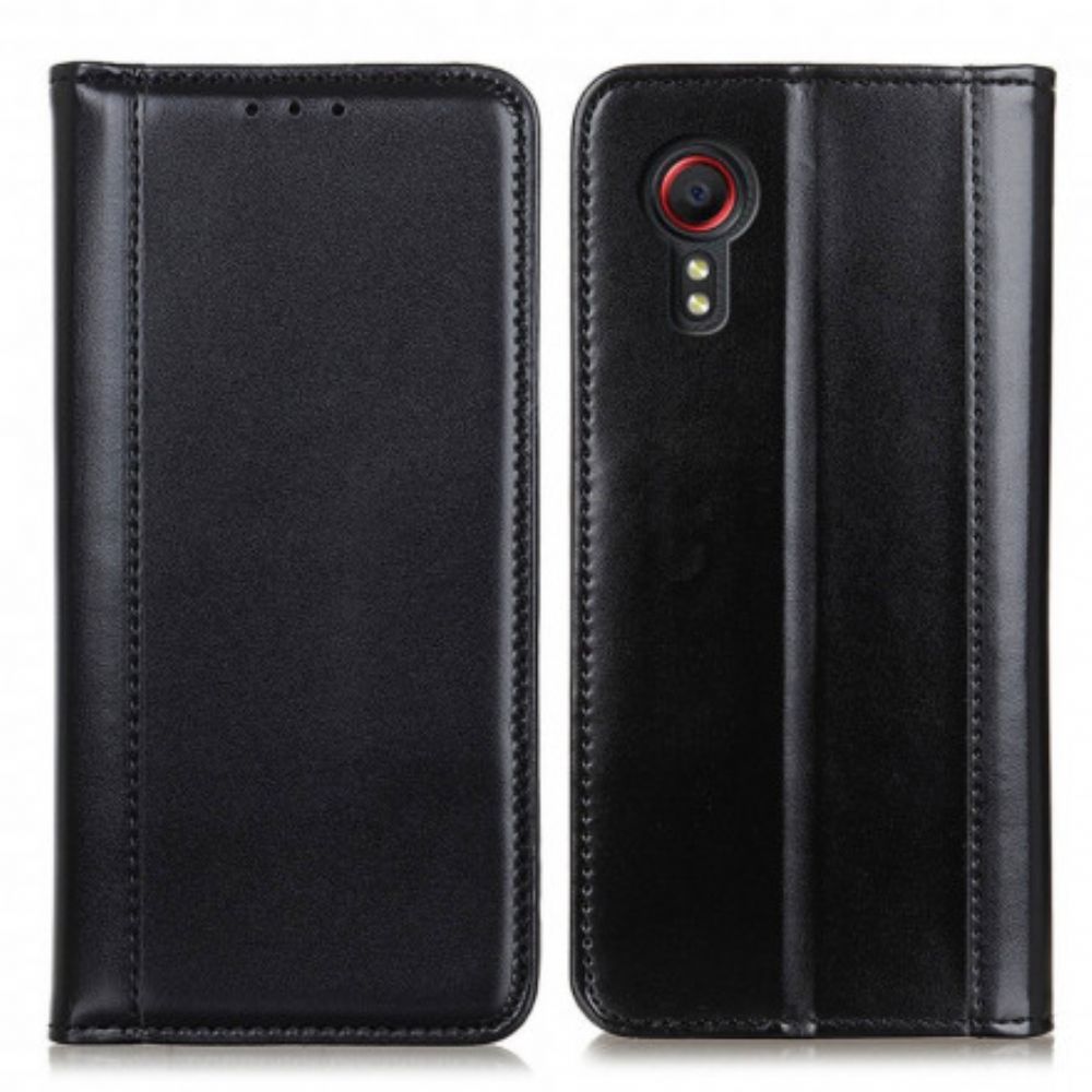 Schutzhülle Für Samsung Galaxy XCover 5 Flip Case Glänzendes Spaltleder