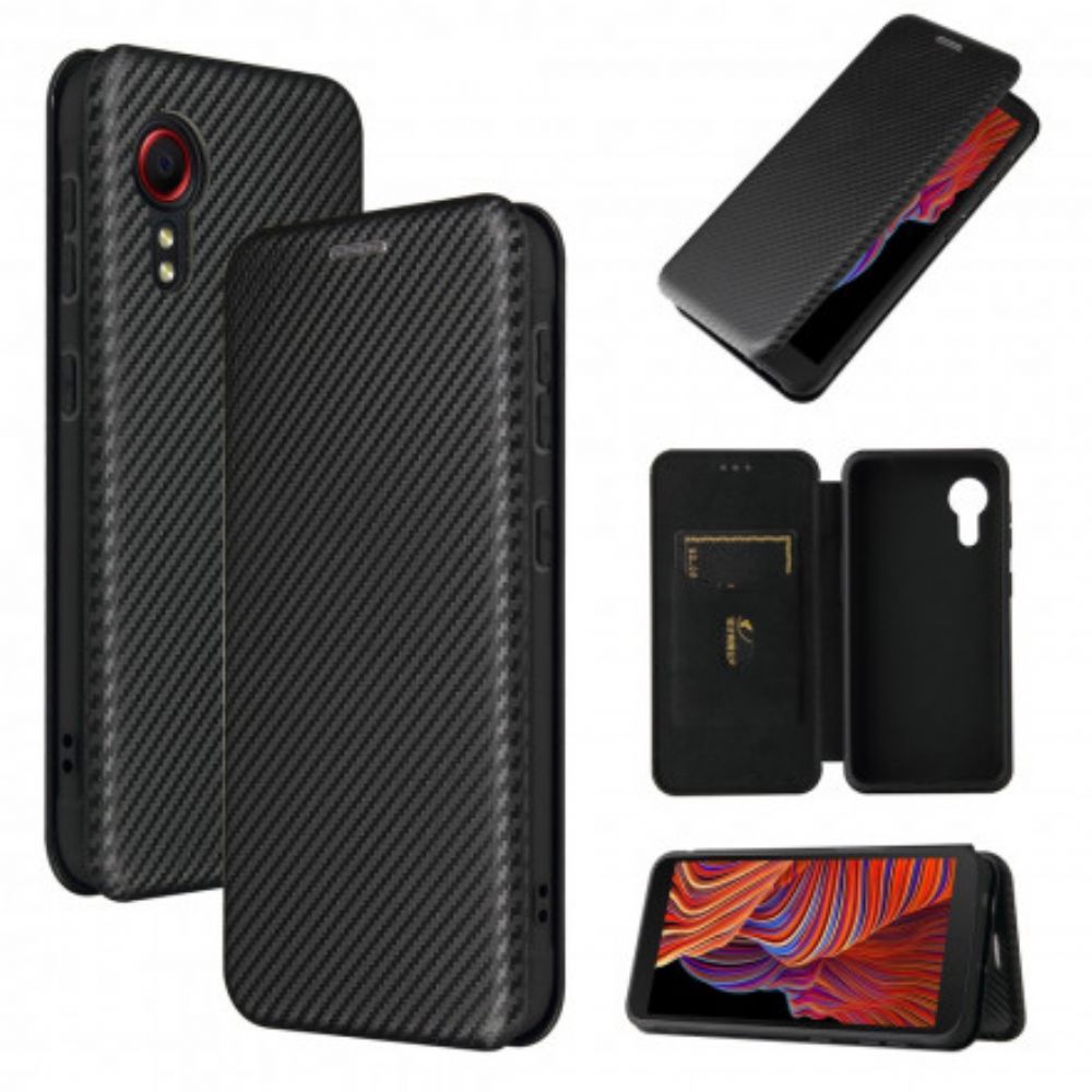 Schutzhülle Für Samsung Galaxy XCover 5 Flip Case Kohlefaser