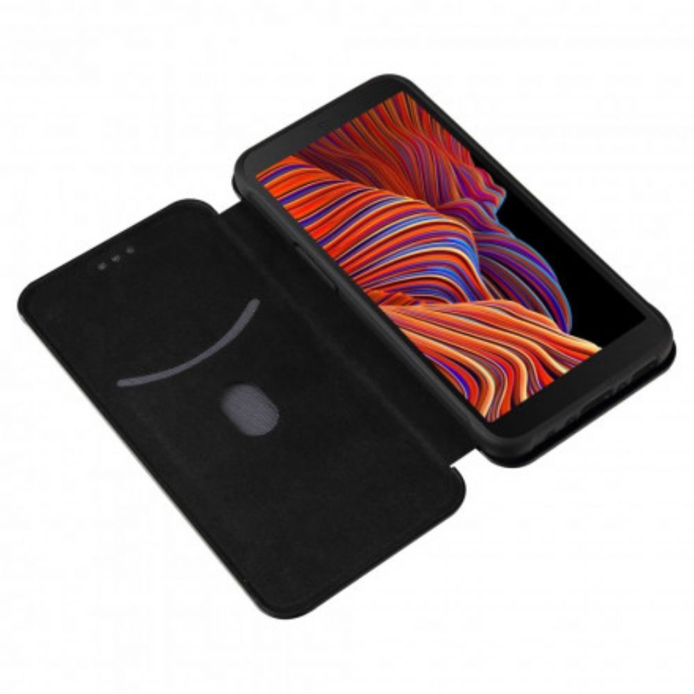 Schutzhülle Für Samsung Galaxy XCover 5 Flip Case Kohlefaser