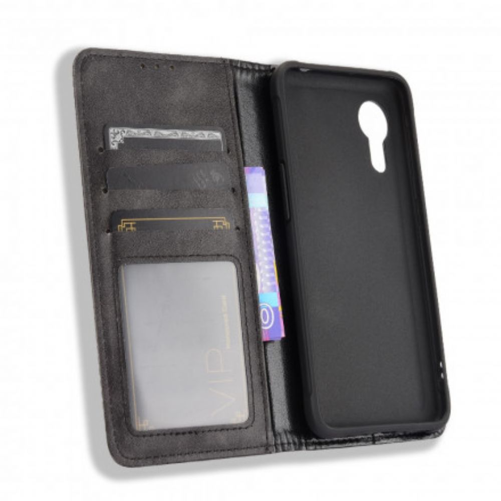 Schutzhülle Für Samsung Galaxy XCover 5 Flip Case Stilisierter Vintage-ledereffekt