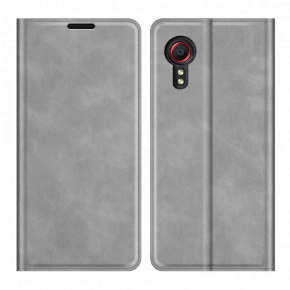 Schutzhülle Für Samsung Galaxy XCover 5 Flip Case Weicher Ledereffekt