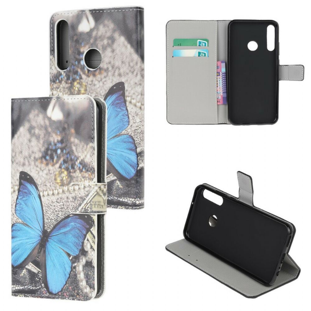 Flip Case Für Huawei P40 Lite E / Huawei Y7p Blauer Schmetterling