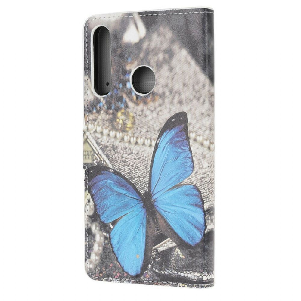 Flip Case Für Huawei P40 Lite E / Huawei Y7p Blauer Schmetterling