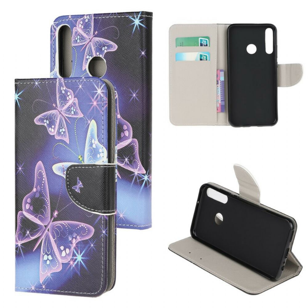 Flip Case Für Huawei P40 Lite E / Huawei Y7p Schmetterlinge Und Blumen