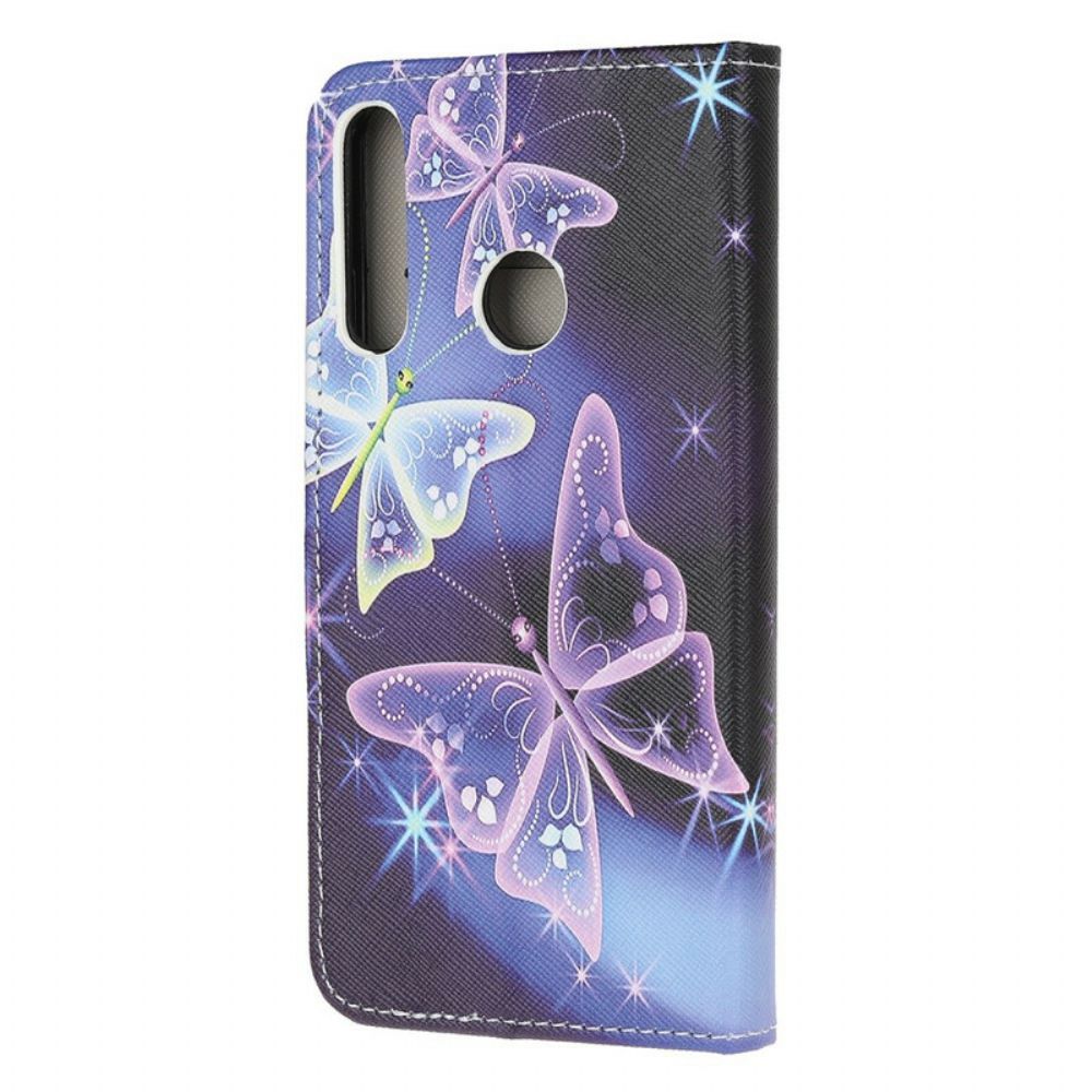 Flip Case Für Huawei P40 Lite E / Huawei Y7p Schmetterlinge Und Blumen