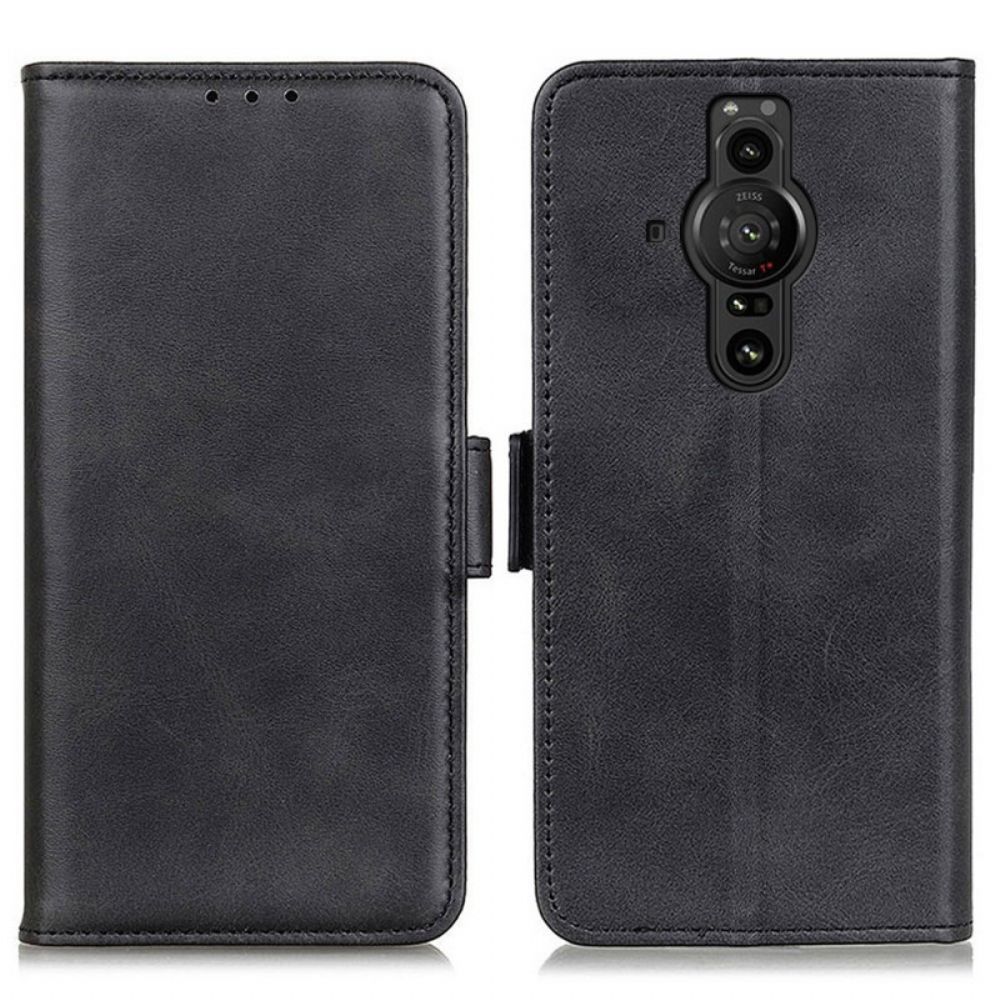 Lederhüllen Für Sony Xperia Pro-I Flip Case Doppelklappe