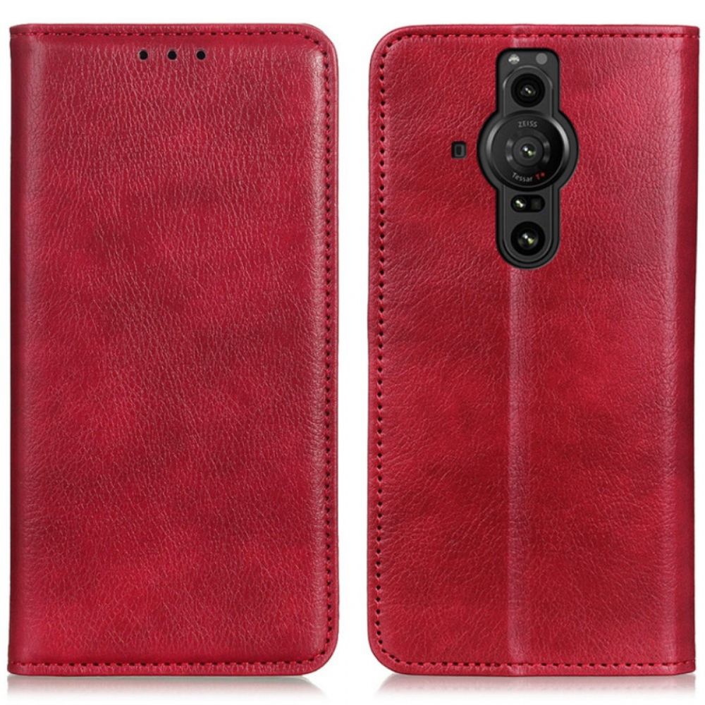 Schutzhülle Für Sony Xperia Pro-I Flip Case Lychee-spaltleder