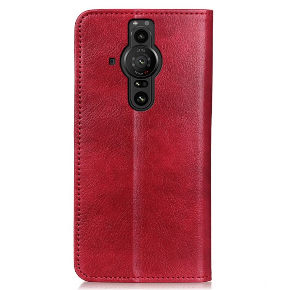 Schutzhülle Für Sony Xperia Pro-I Flip Case Lychee-spaltleder