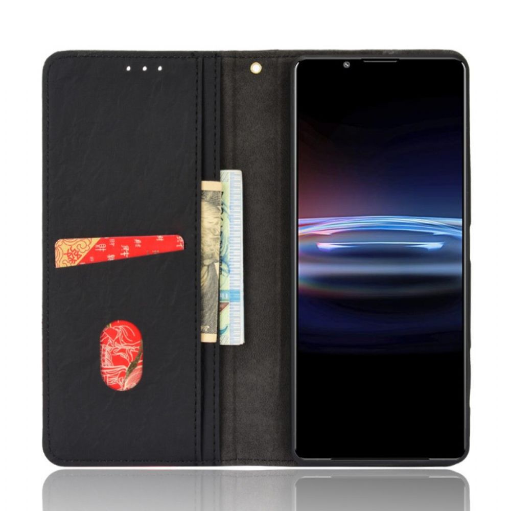 Schutzhülle Für Sony Xperia Pro-I Flip Case Schräges Zweifarbiges Kunstleder