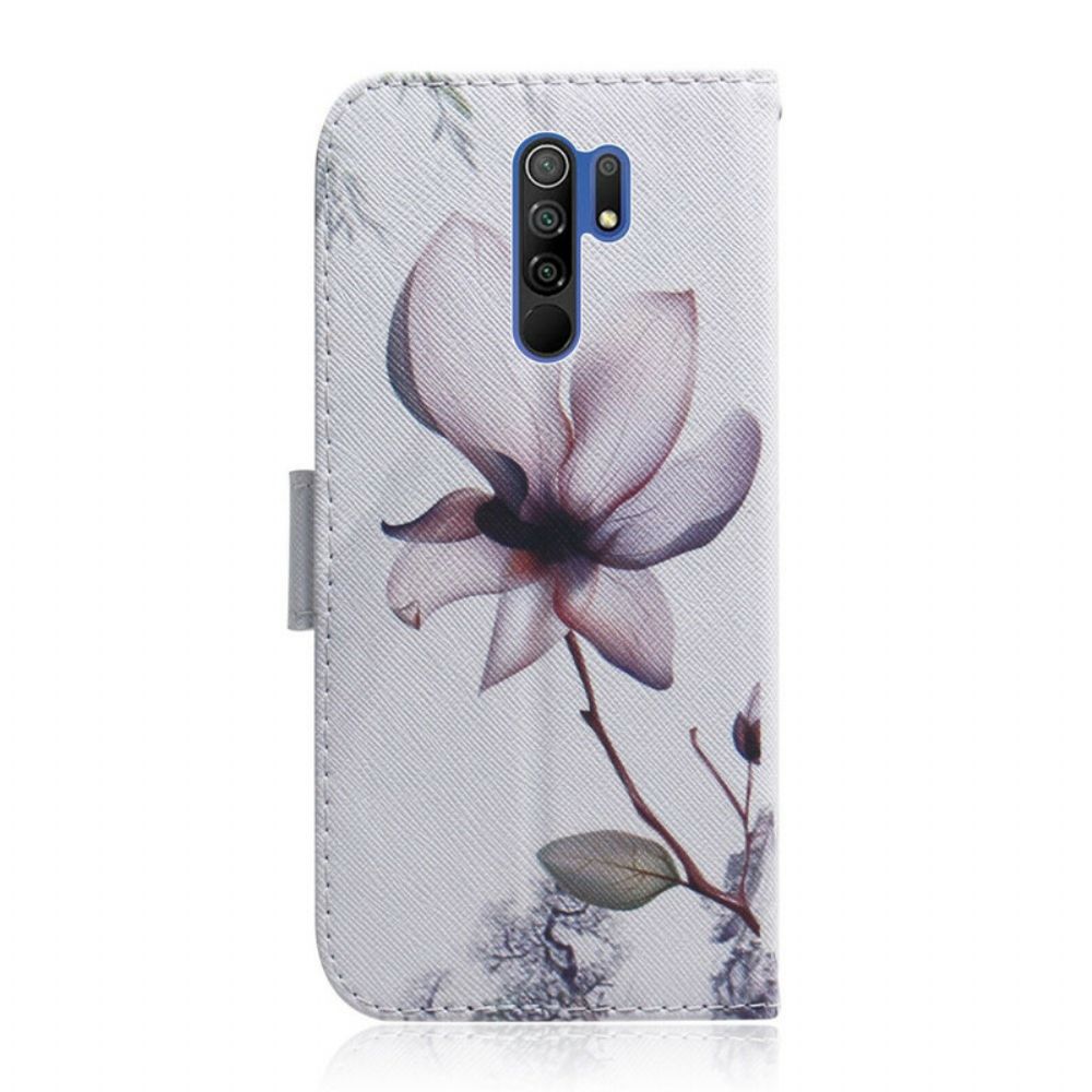 Flip Case Für Xiaomi Redmi 9 Alte Rosenblüte