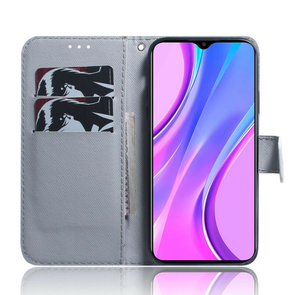 Flip Case Für Xiaomi Redmi 9 Gemälde Von Eulen