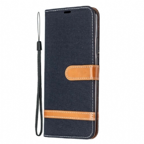 Flip Case Für Xiaomi Redmi 9 Mit Kordel Armband In Stoff- Und Lederoptik