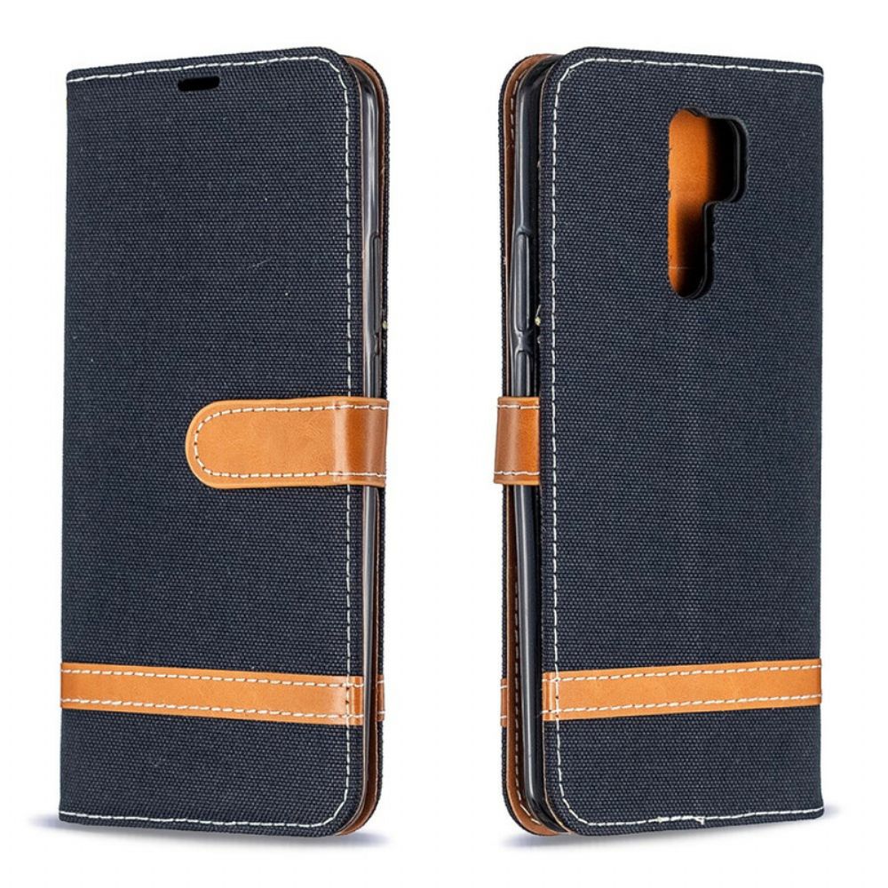 Flip Case Für Xiaomi Redmi 9 Mit Kordel Armband In Stoff- Und Lederoptik