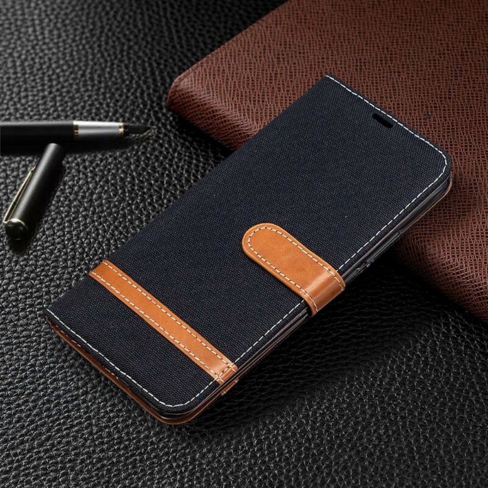 Flip Case Für Xiaomi Redmi 9 Mit Kordel Armband In Stoff- Und Lederoptik