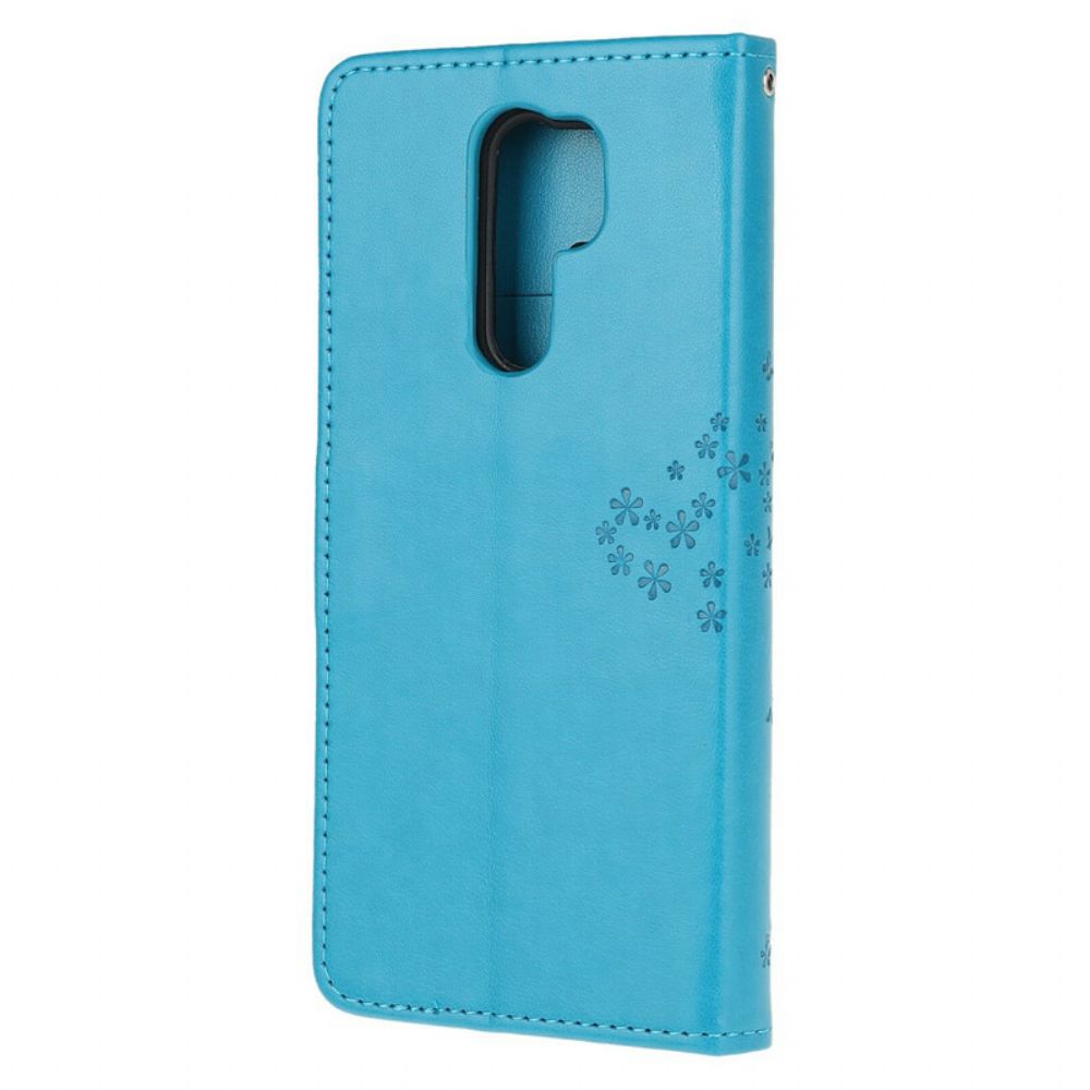 Flip Case Für Xiaomi Redmi 9 Mit Kordel Baum Und Riemcheneulen