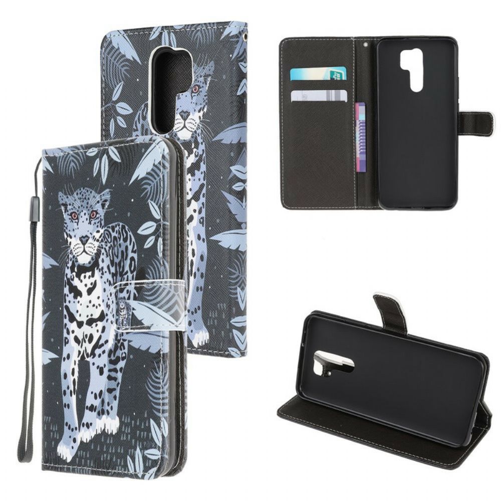 Flip Case Für Xiaomi Redmi 9 Mit Kordel Tanga Leopard