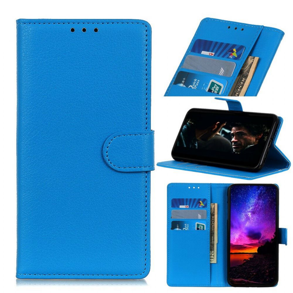 Flip Case Für Xiaomi Redmi 9 Premium Litschi-leder-effekt