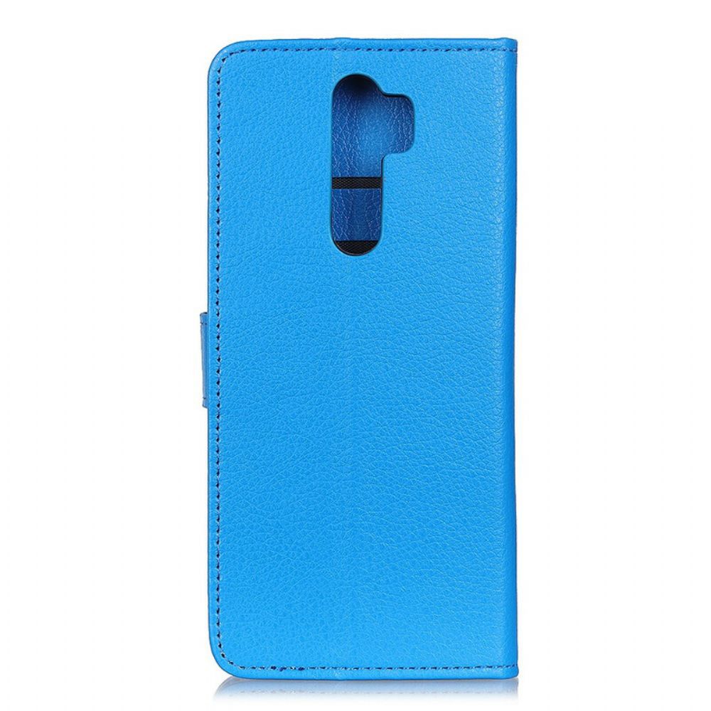 Flip Case Für Xiaomi Redmi 9 Premium Litschi-leder-effekt