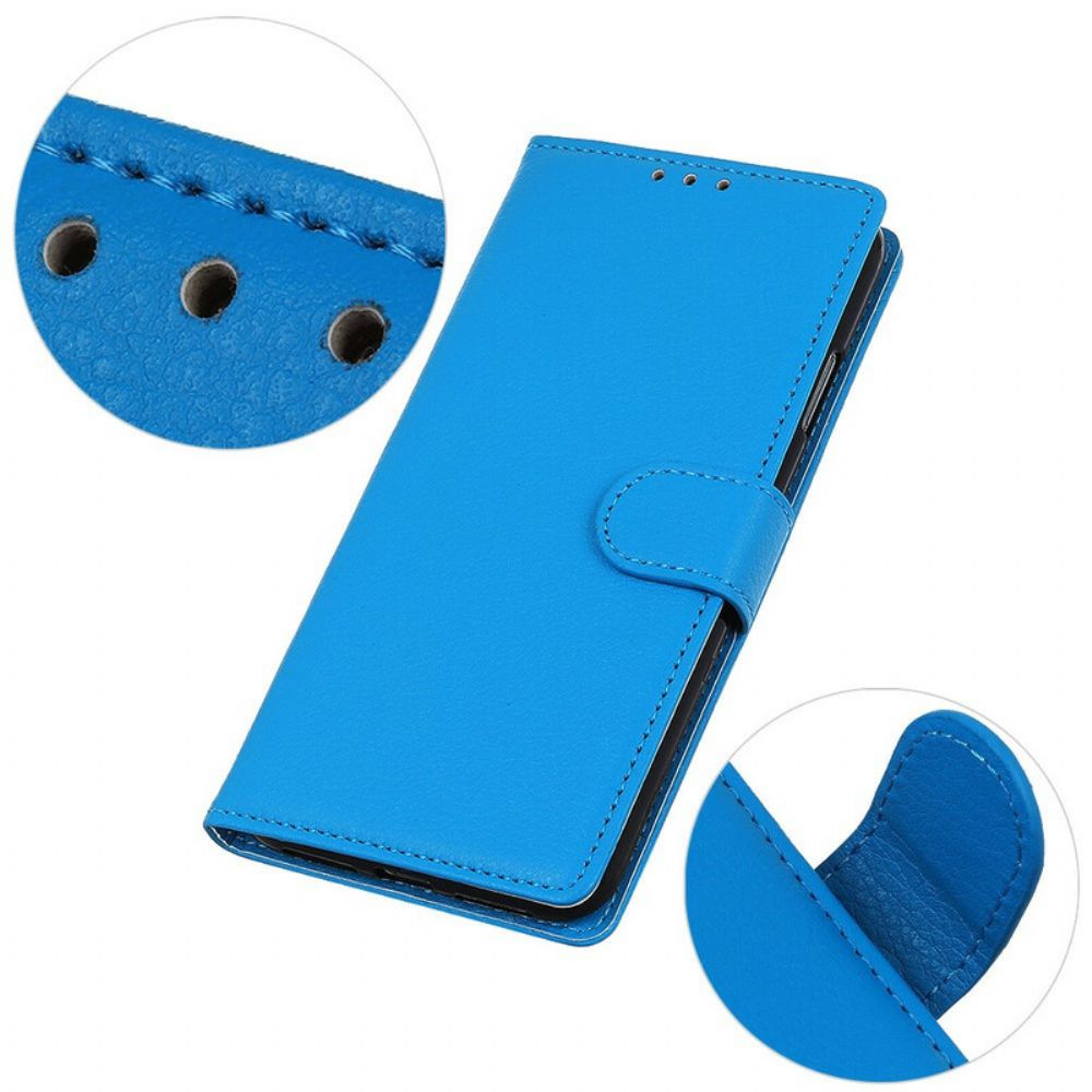 Flip Case Für Xiaomi Redmi 9 Premium Litschi-leder-effekt