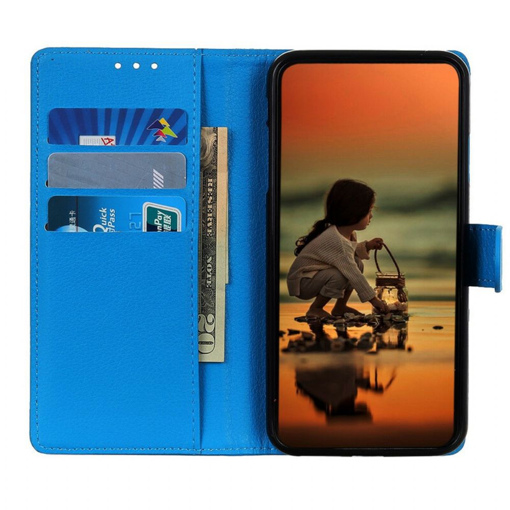 Flip Case Für Xiaomi Redmi 9 Premium Litschi-leder-effekt