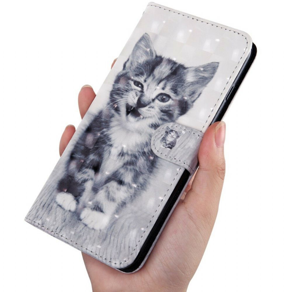 Flip Case Für Xiaomi Redmi 9 Schwarz-weiß-katze