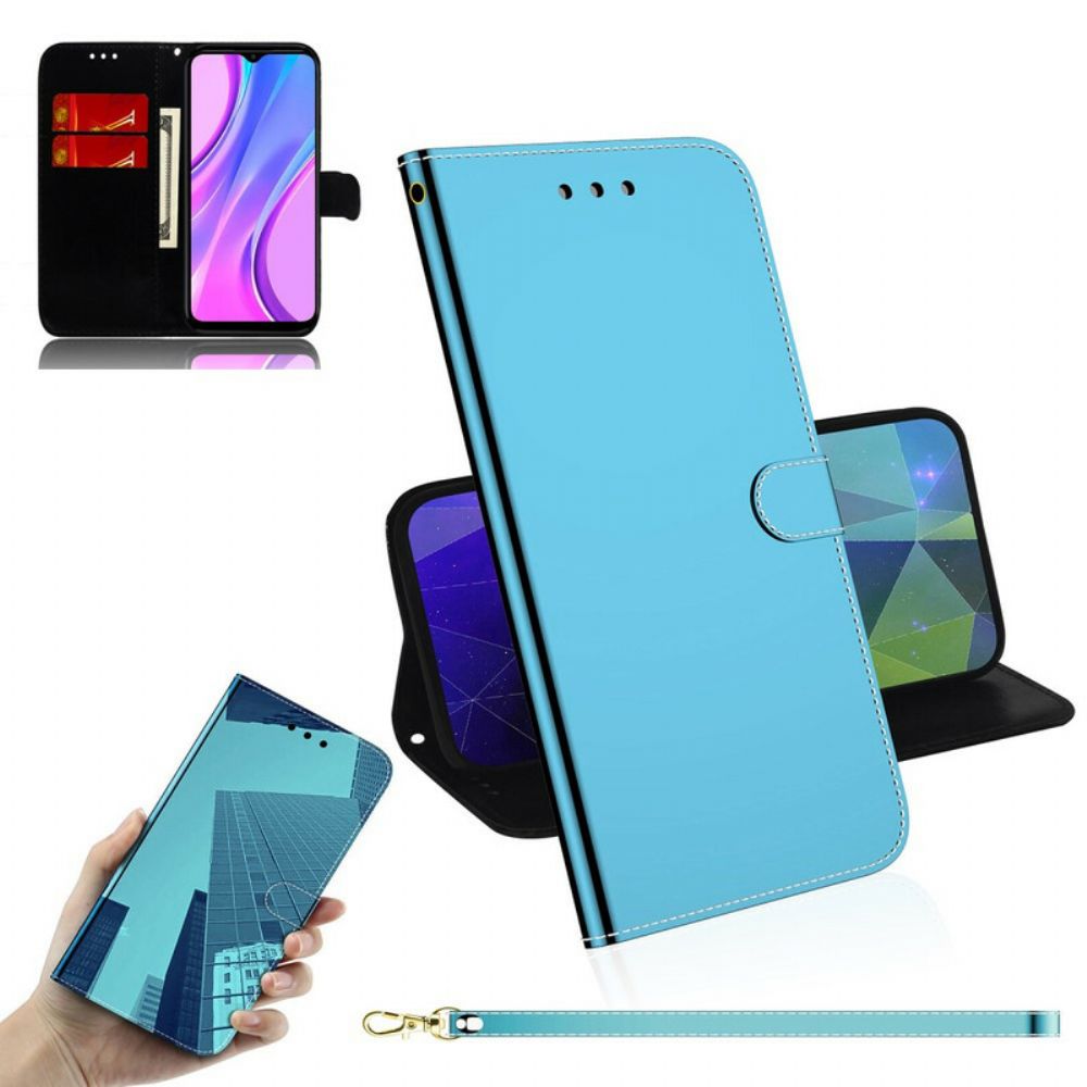 Flip Case Für Xiaomi Redmi 9 Spiegel Mit Kunstlederbezug