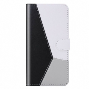 Flip Case Für Xiaomi Redmi 9 Tricolor Ledereffekt