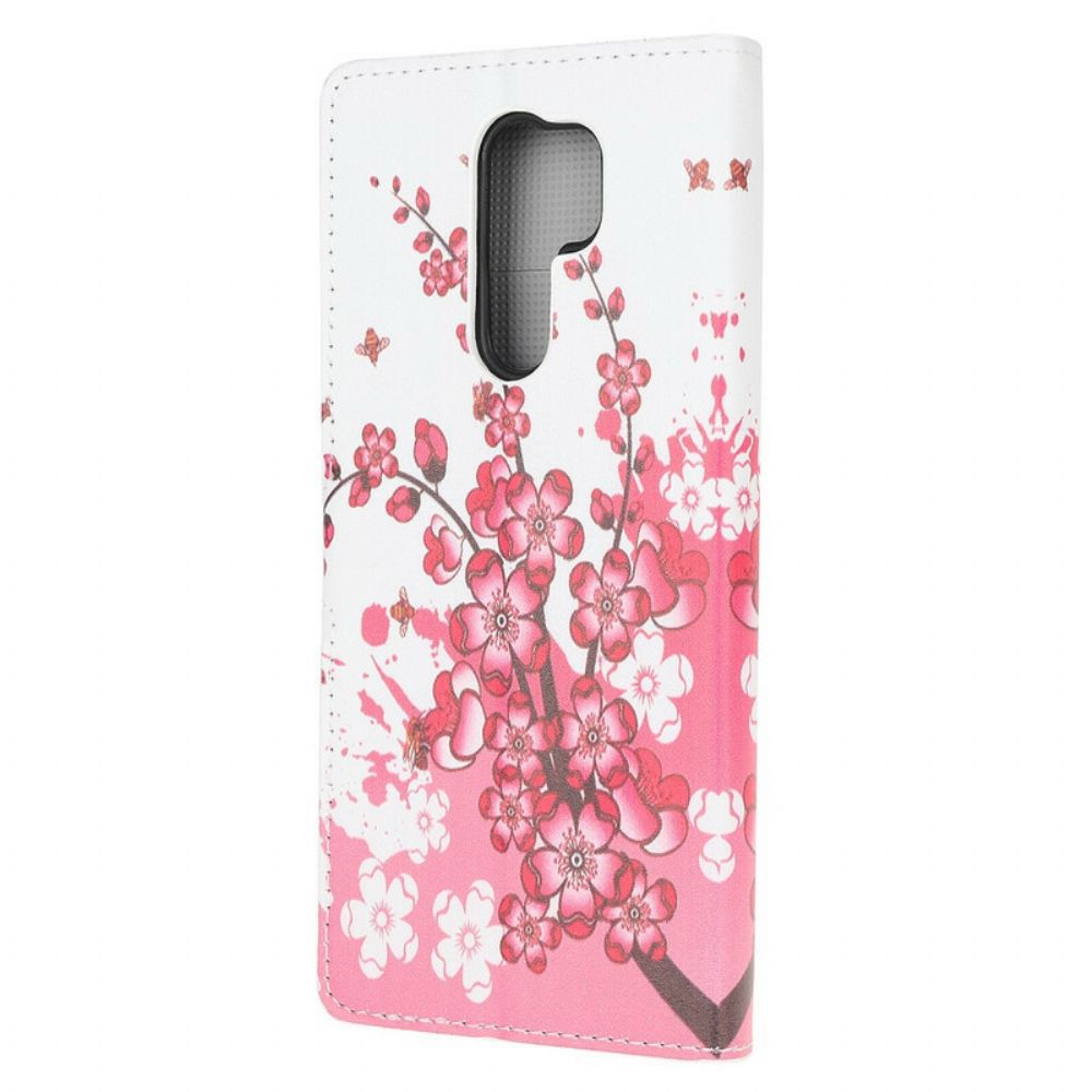 Flip Case Für Xiaomi Redmi 9 Tropische Blumen