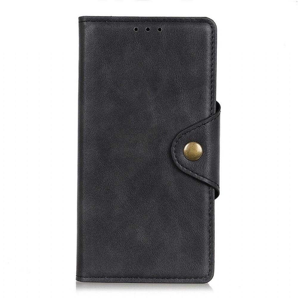 Flip Case Für Xiaomi Redmi 9 Vintage Kunstleder Und Knopf