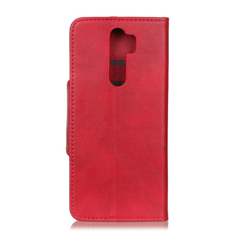 Flip Case Für Xiaomi Redmi 9 Vintage Kunstleder Und Knopf