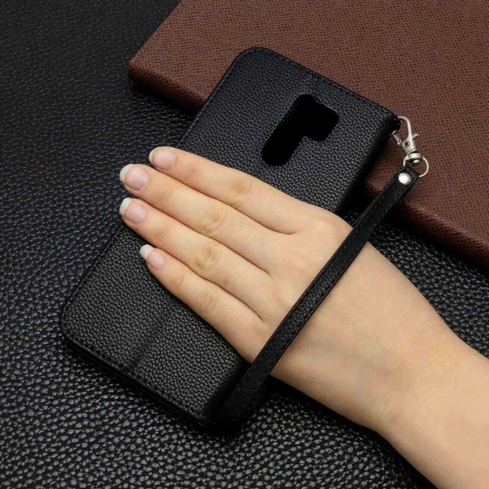 Lederhüllen Für Xiaomi Redmi 9 Flip Case Litschi-klappe Schräg