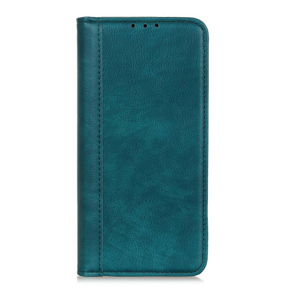 Schutzhülle Für Xiaomi Redmi 9 Flip Case Ausführung In Gespaltenem Litschi-leder