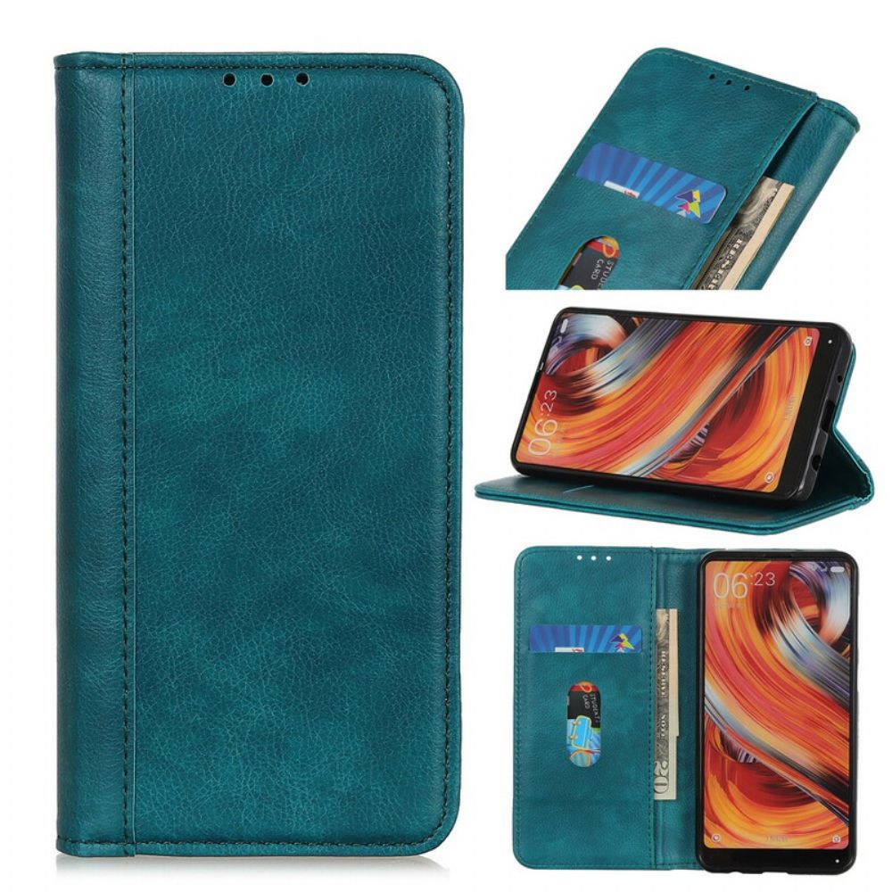 Schutzhülle Für Xiaomi Redmi 9 Flip Case Ausführung In Gespaltenem Litschi-leder