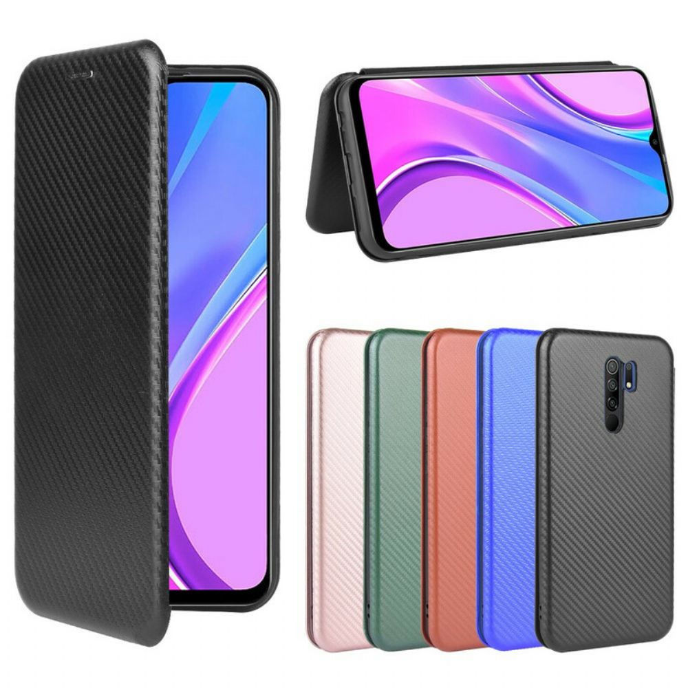 Schutzhülle Für Xiaomi Redmi 9 Flip Case Farbiges Carbon-silikon