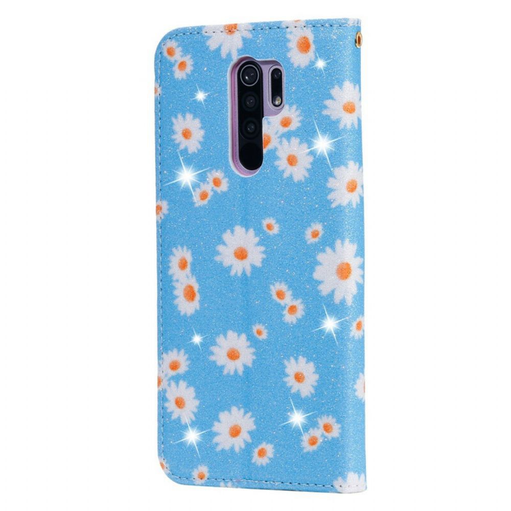 Schutzhülle Für Xiaomi Redmi 9 Flip Case Gänseblümchen