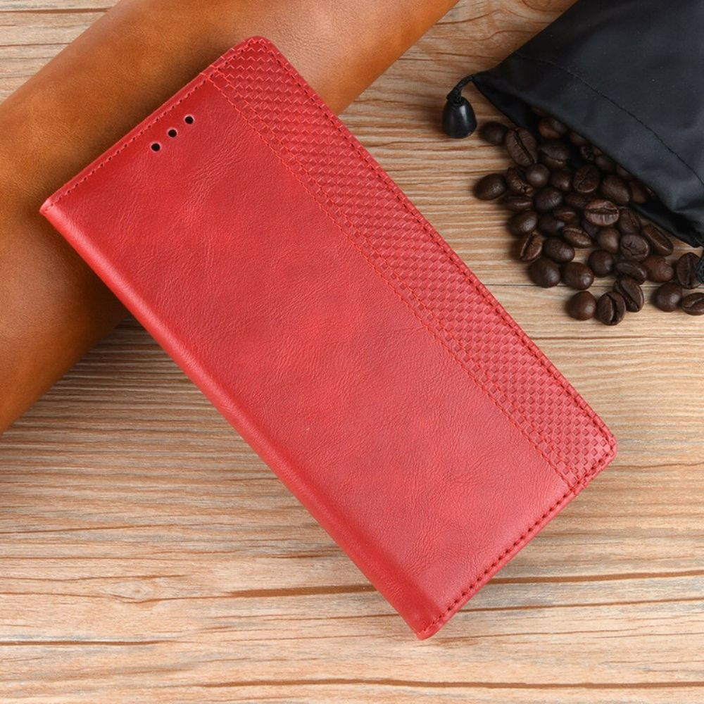 Schutzhülle Für Xiaomi Redmi 9 Flip Case Stilisierter Vintage-ledereffekt