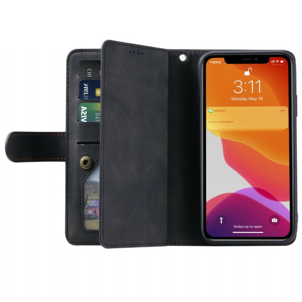 Flip Case Für iPhone 12 Mini Coin Purse 9 Kartenhalter