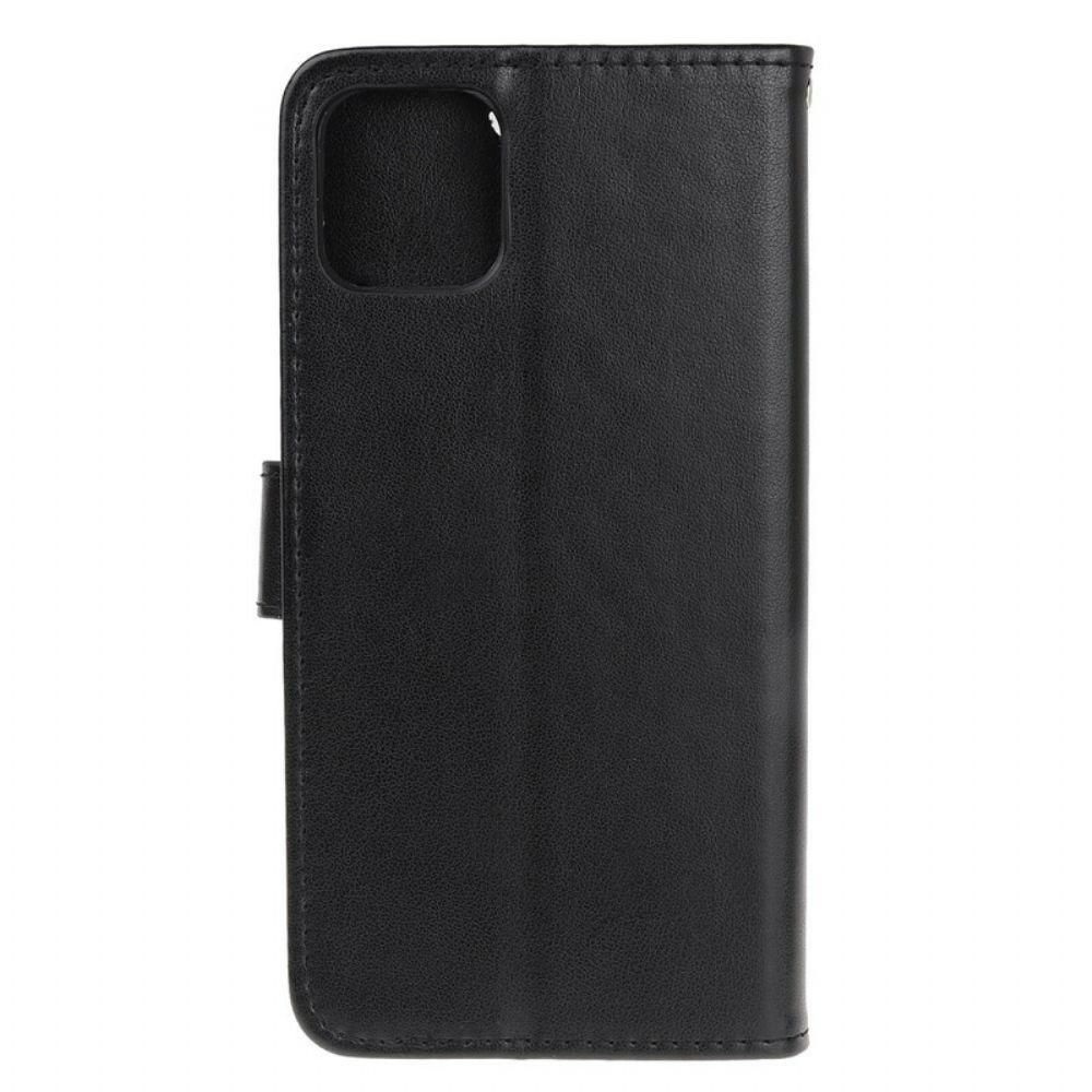 Flip Case Für iPhone 12 Mini Mit Kordel Geblümtes Riemchen