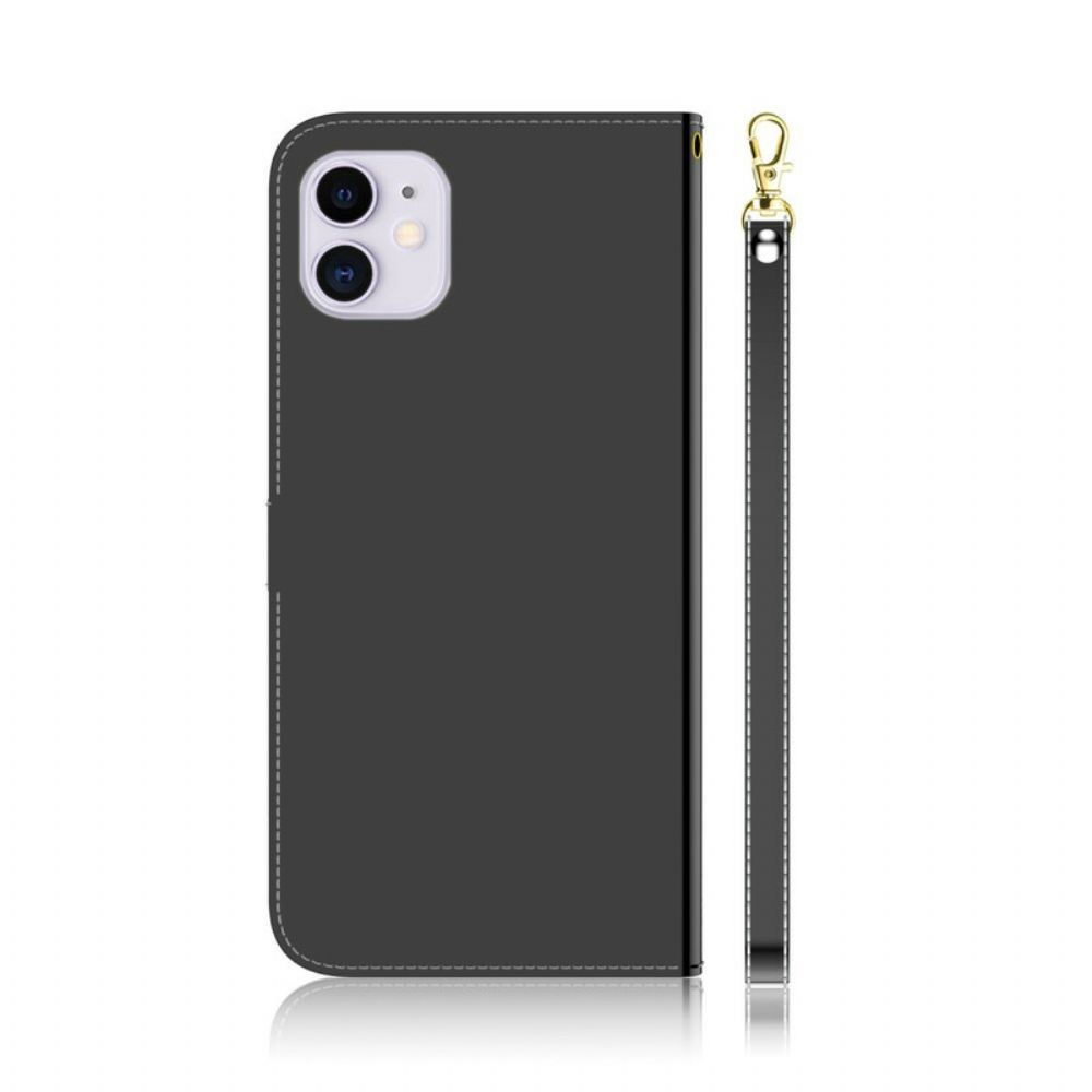 Flip Case Für iPhone 12 Mini Spiegel Mit Kunstlederbezug