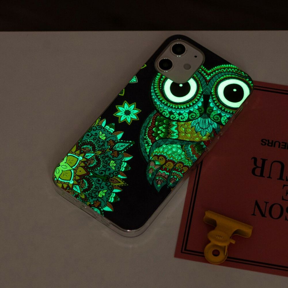 Handyhülle Für iPhone 12 Mini Fluoreszierende Mandala-eule