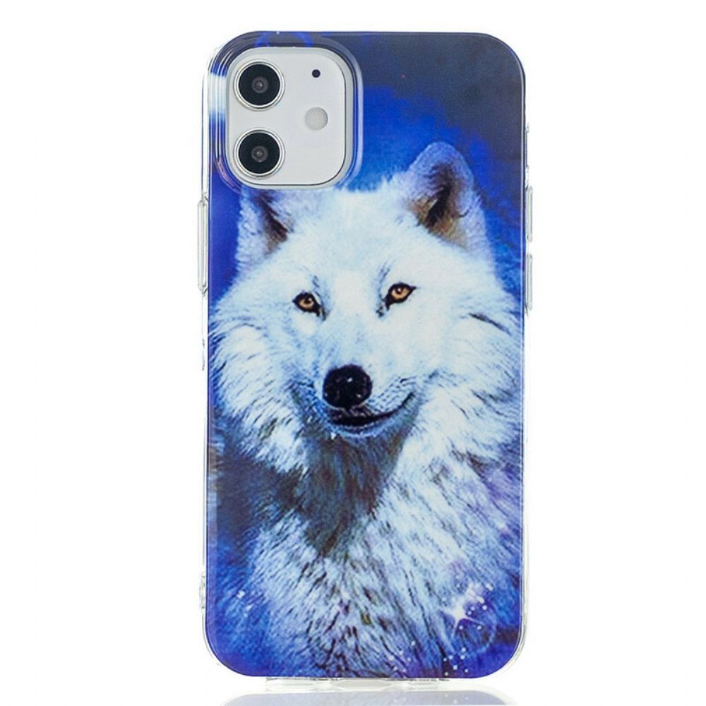 Handyhülle Für iPhone 12 Mini Fluoreszierende Wolf-serie