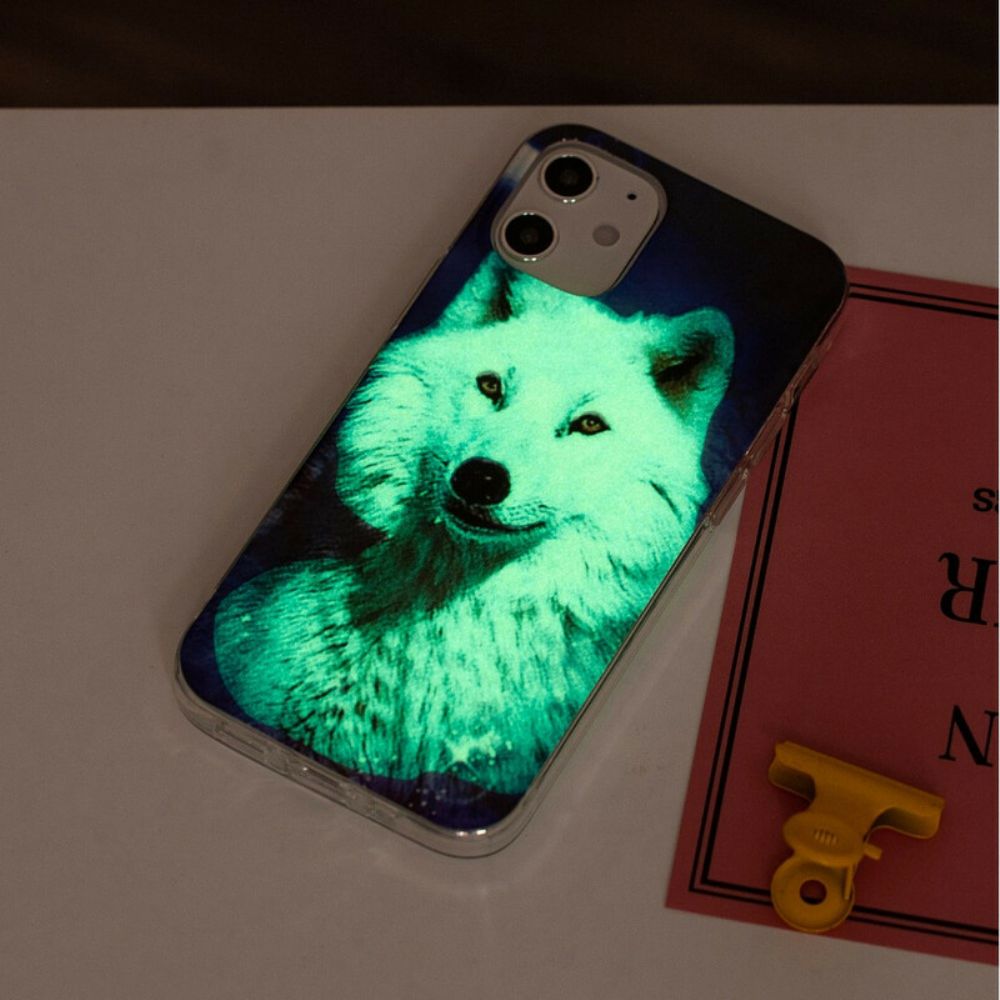 Handyhülle Für iPhone 12 Mini Fluoreszierende Wolf-serie