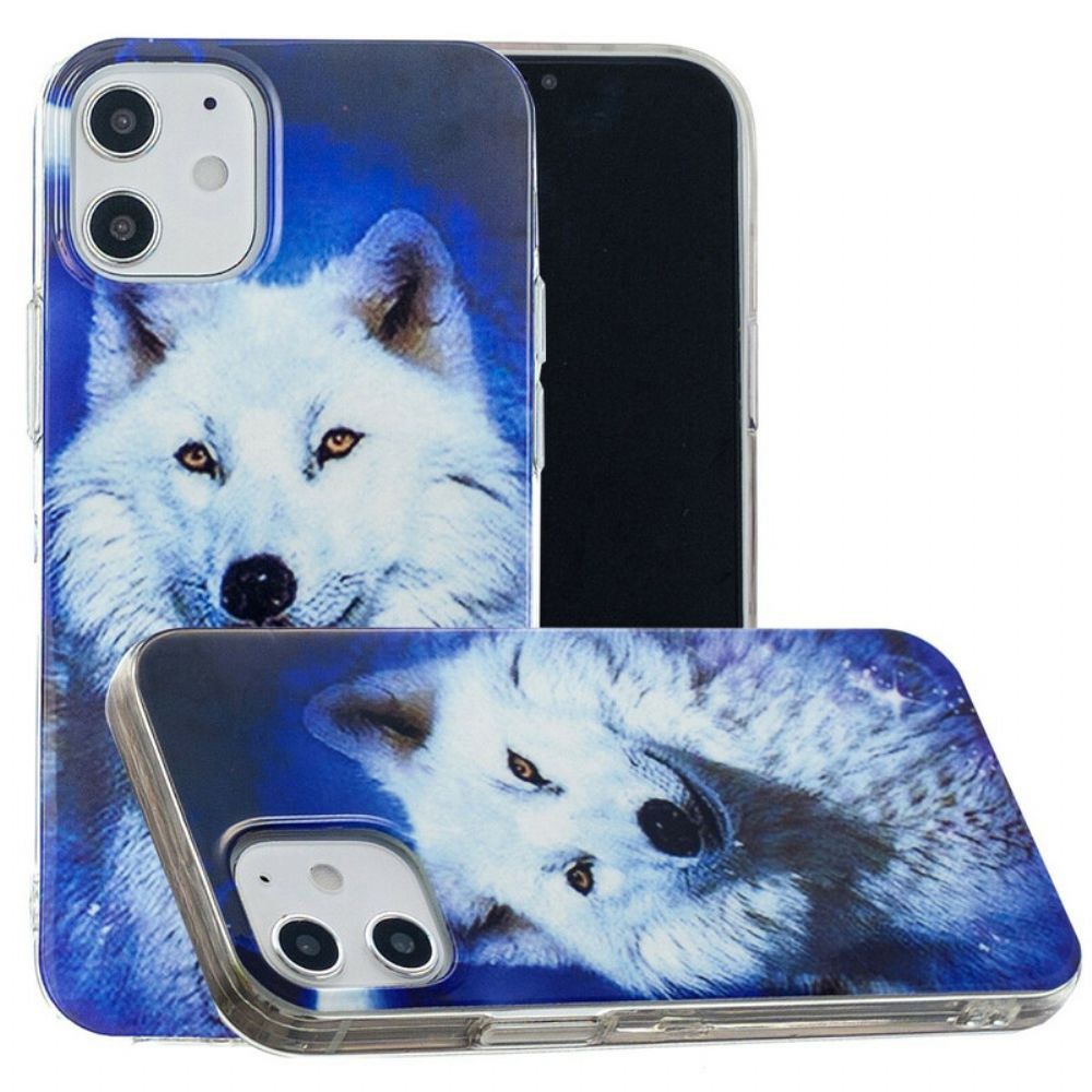 Handyhülle Für iPhone 12 Mini Fluoreszierende Wolf-serie