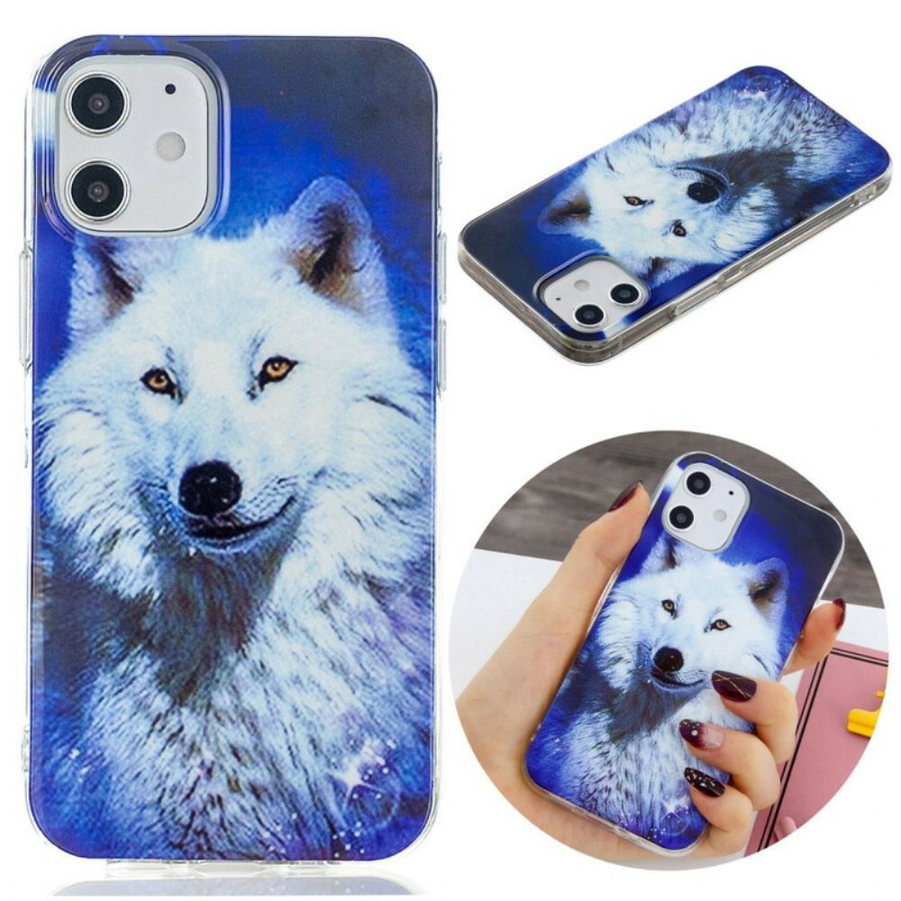 Handyhülle Für iPhone 12 Mini Fluoreszierende Wolf-serie