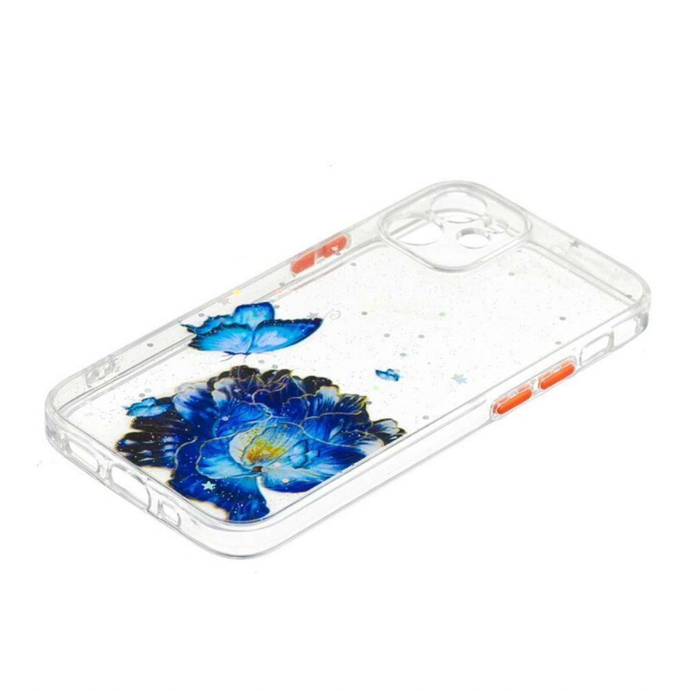 Hülle Für iPhone 12 Mini Floraler Schmetterlingshybrid