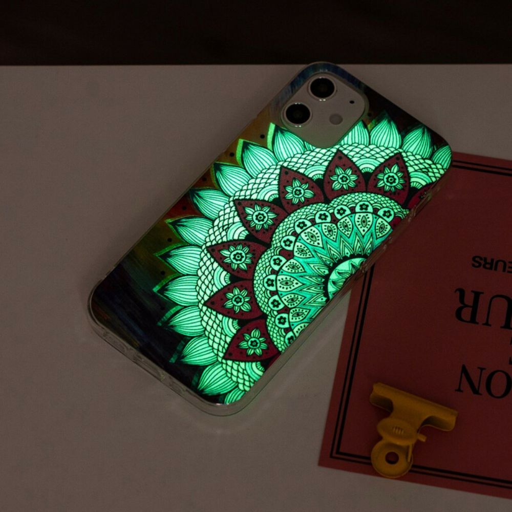 Hülle Für iPhone 12 Mini Fluoreszierendes Buntes Mandala