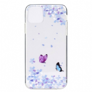 Hülle Für iPhone 12 Mini Transparente Schmetterlinge Und Blumen