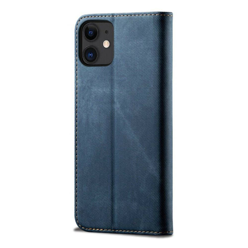 Schutzhülle Für iPhone 12 Mini Flip Case Lederimitat Mit Jeansstruktur